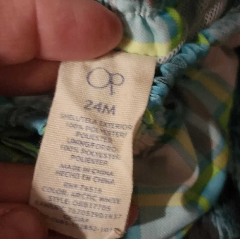24 Month Swim Trunks OP Blue Grey Striped Beach‎ A132